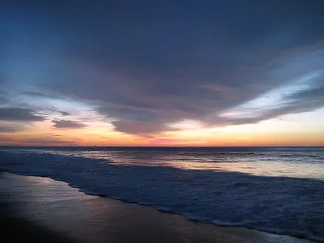 sunset on the beach in Mancora, Peru