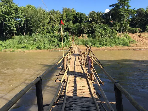 Rickety bridge in Luang Prabang, Laos