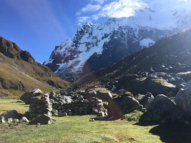 a view of the Salkantay Pass on the Salkantay Trek in Cusco Peru