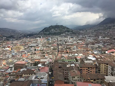 a cloudy day overlooking Quito, Ecuador