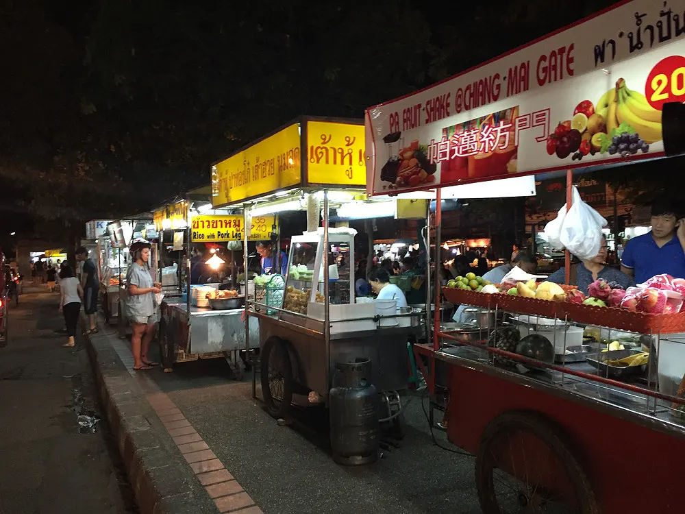 The dinner rush at Chiang Mai's night market in Thailand