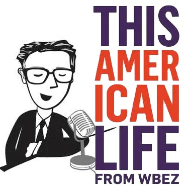 This American Life logo from NPR public radio featuring a drawing of Ira Glass