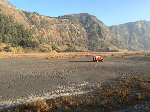 a truck at Mount Bromo National Park in Java near Malang