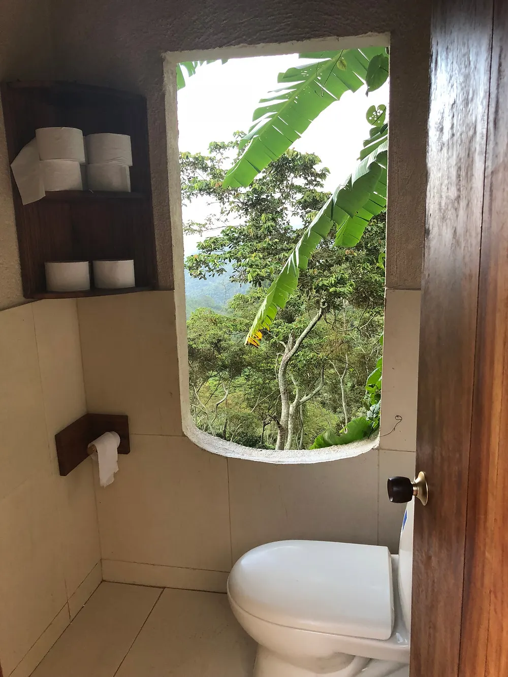 An outdoor toilet at Casas Viejas, a hostel in Minca Colombia