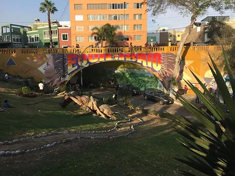 The Barranco neighborhood of Lima during the sunset graffiti tour