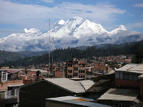a panomramic view of Huaraz in Peru