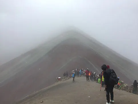 Rainbow Mountain during a blizzard in Cusco Peru