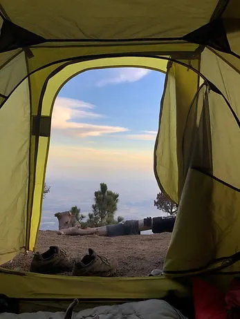 a hikers tent during the Acatenango Volcano hike near Antigua Guatemala