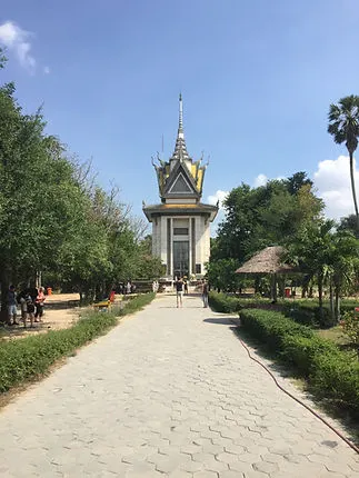 the big buiding in the center of the Killing Fields in Phnom Penh Cambodia